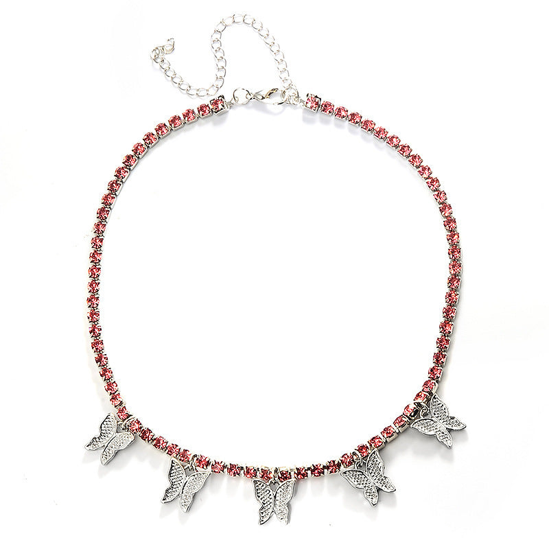 Rhinestone Butterfly Necklace