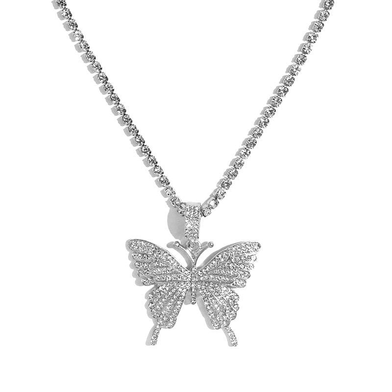 Rhinestone Butterfly Necklace