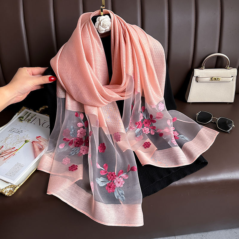 Elegant All-match Embroidered Summer Sunscreen Scarf