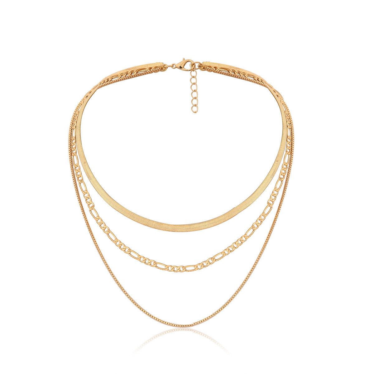 Multi-layer Snake Bone Box Chain Necklace