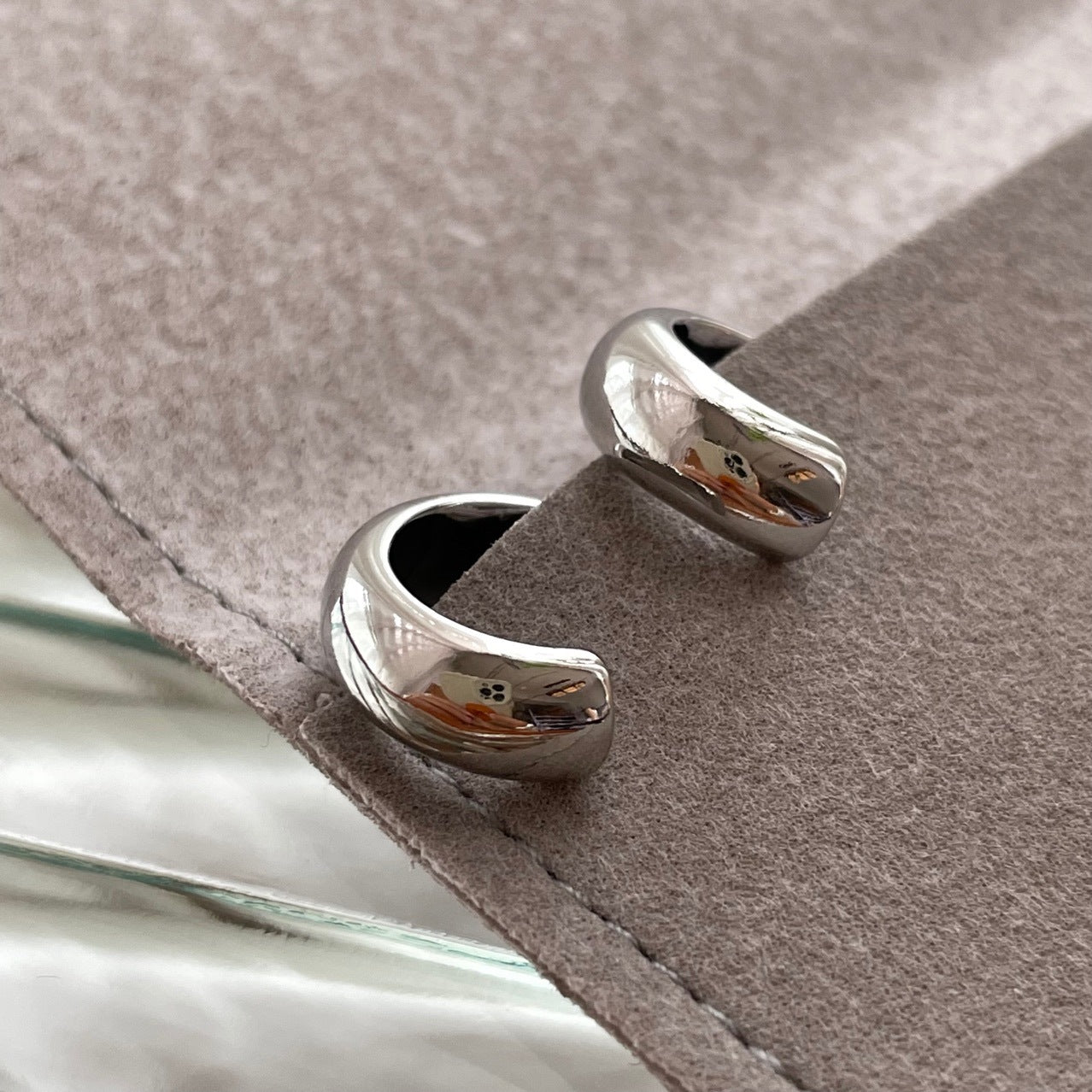 Two-Tone Vintage French Hoop Earrings