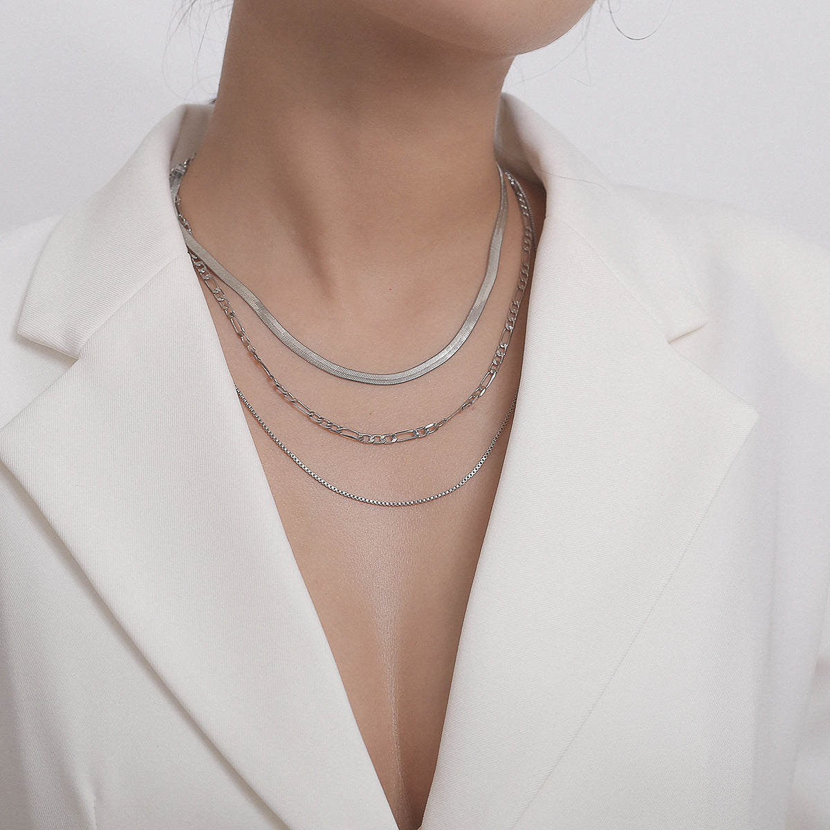 Multi-layer Snake Bone Box Chain Necklace