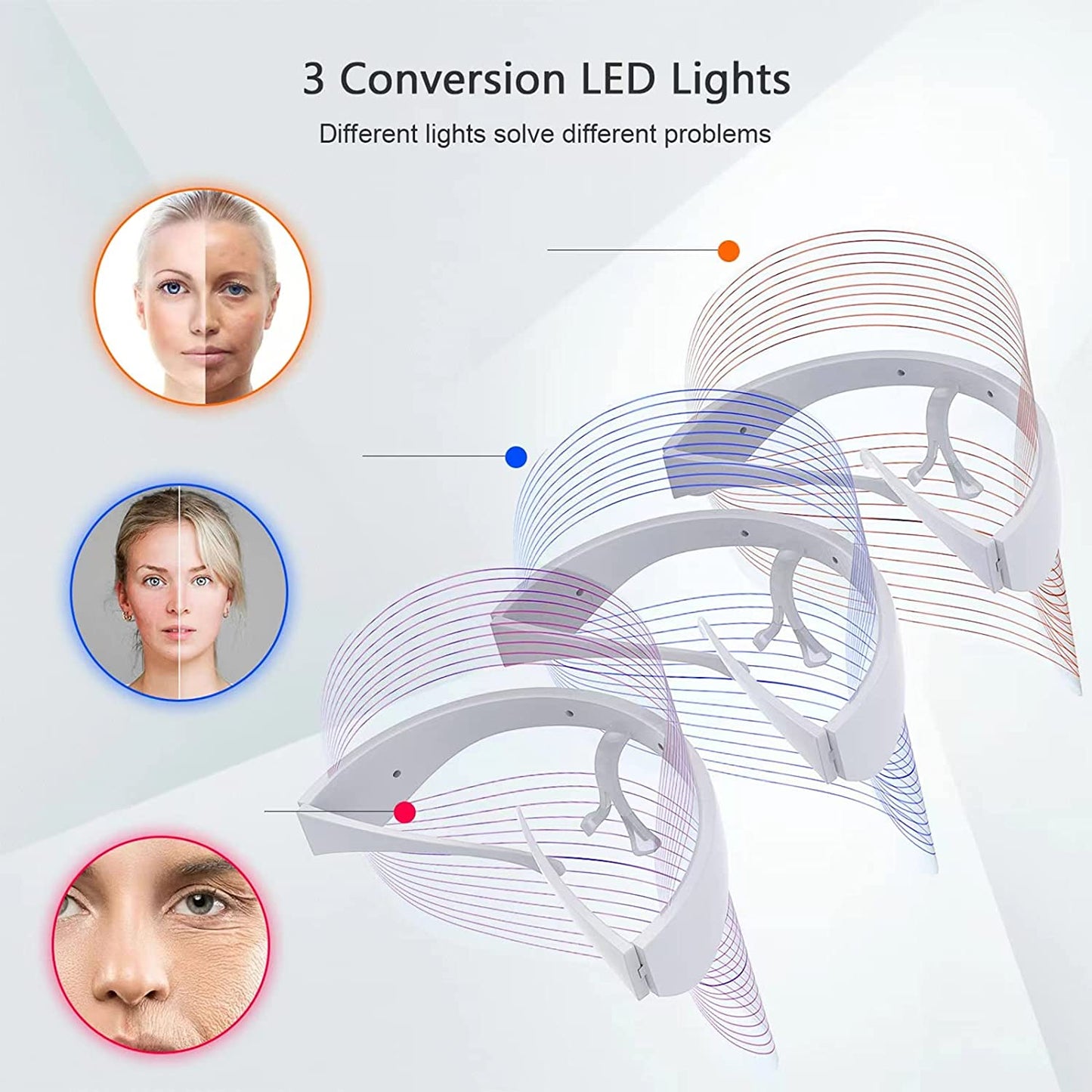 Anti-Ageing 3 Color Electric LED Light Therapy Facial Beauty Mask