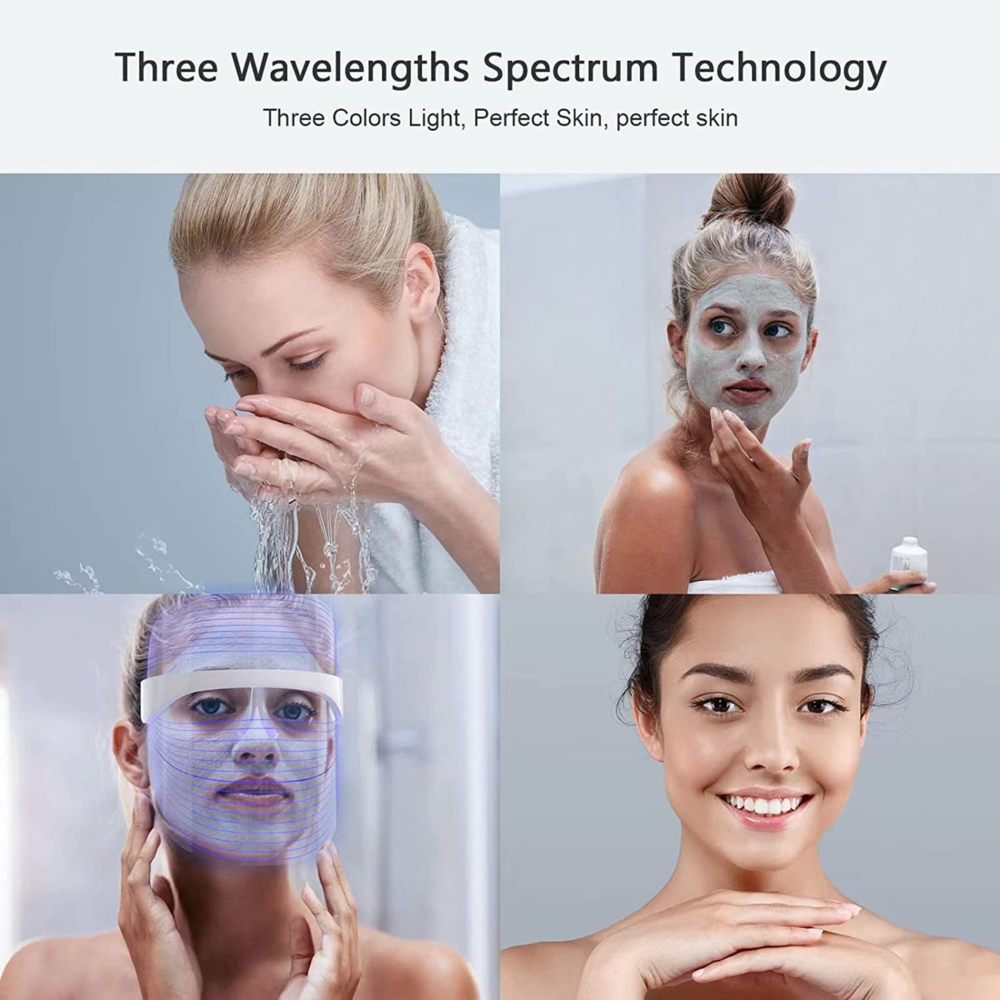 Anti-Ageing 3 Color Electric LED Light Therapy Facial Beauty Mask