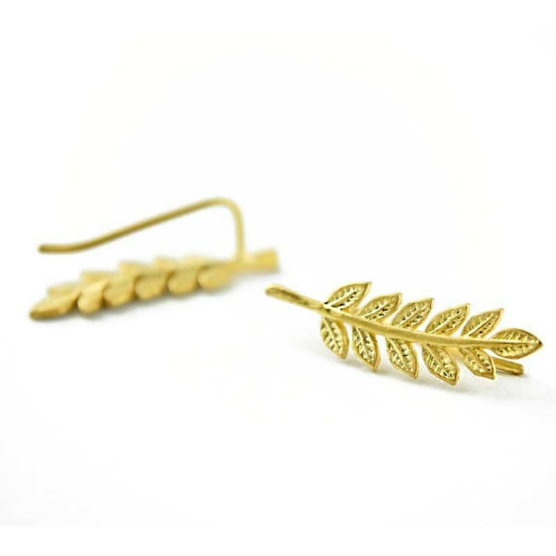 Simple Tree Leaf Alloy U-shaped Ear Clip Earrings