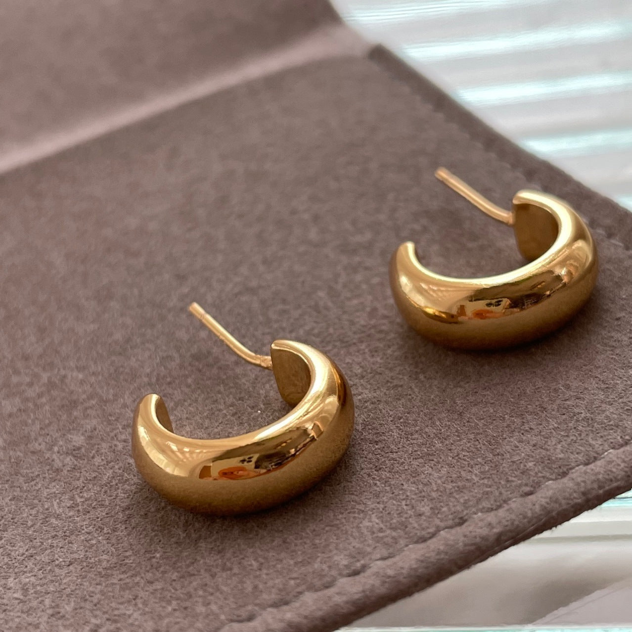 Two-Tone Vintage French Hoop Earrings