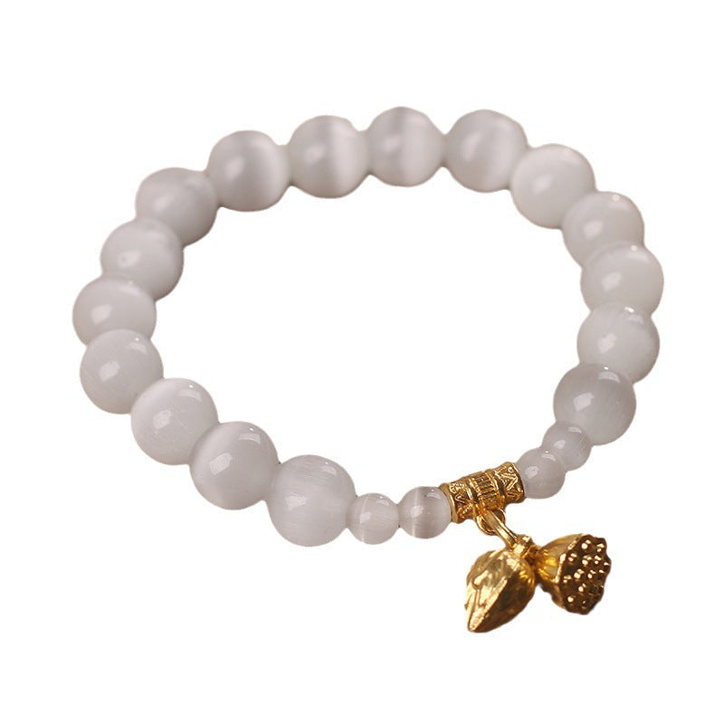 White Opal Beaded Bracelet