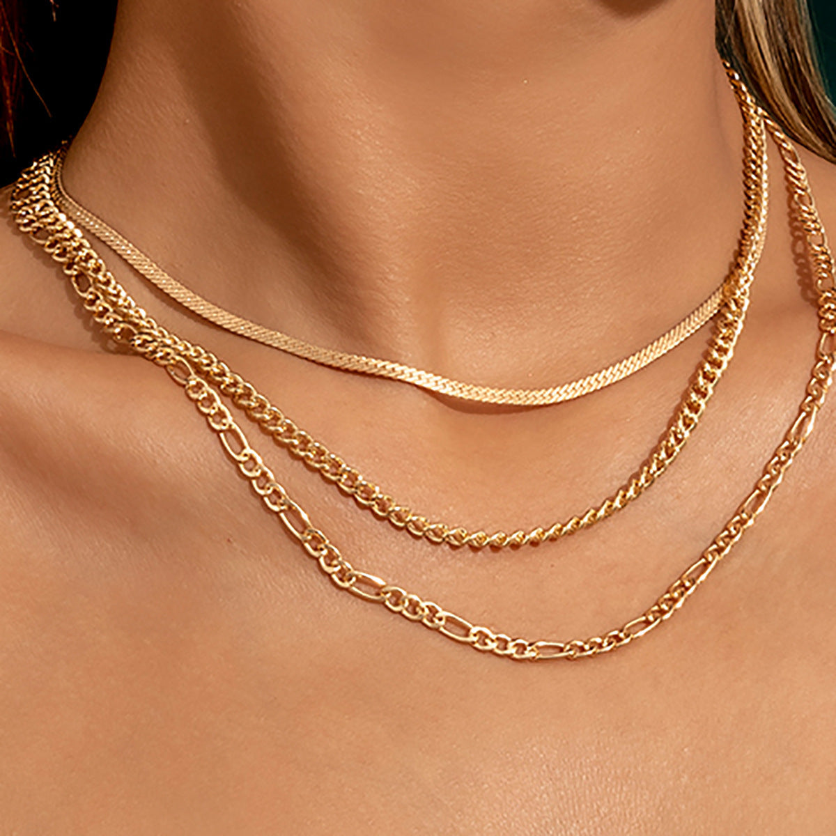 Multi-layer Snake Bone Box Chain Necklace